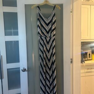 Ella Moss Black and White Chevron Maxi Dress